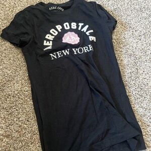 Aeropostale Black Tee with Pink and White Logo
